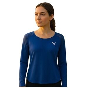 Puma Woman's‎ Blue Activewear Pullover XS Oversized ( M) Rare to find $65